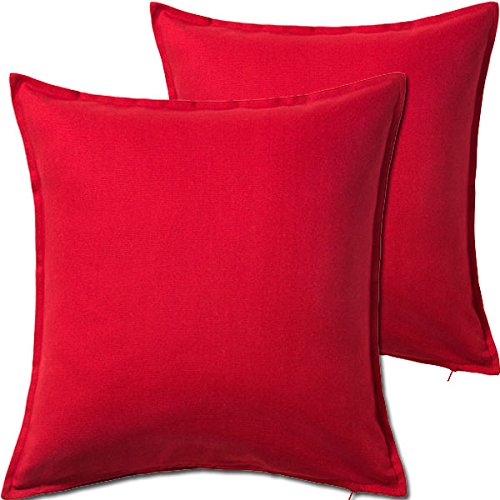 Solid Red Decorative Throw Cushion Pillow Cover