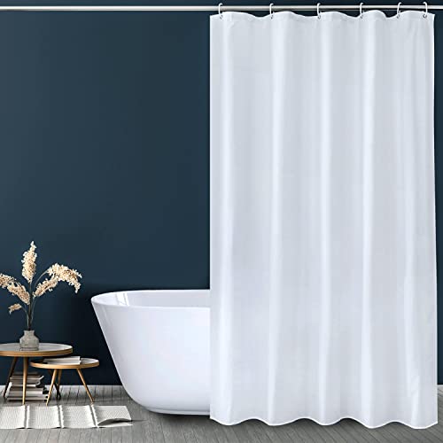 Solid White Fabric Shower Curtain