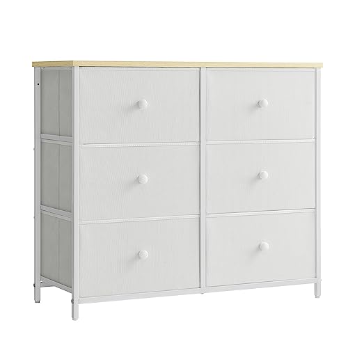 SONGMICS 6 Drawer Fabric Dresser with Metal Frame