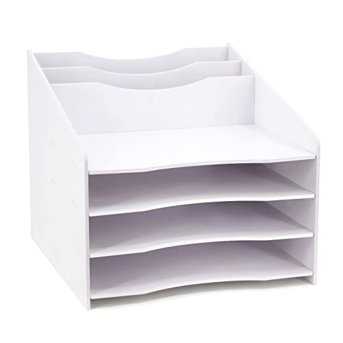 SONGWAY Desk File Organizer - Desktop Organizer with File Folder Holders and Paper Organizer