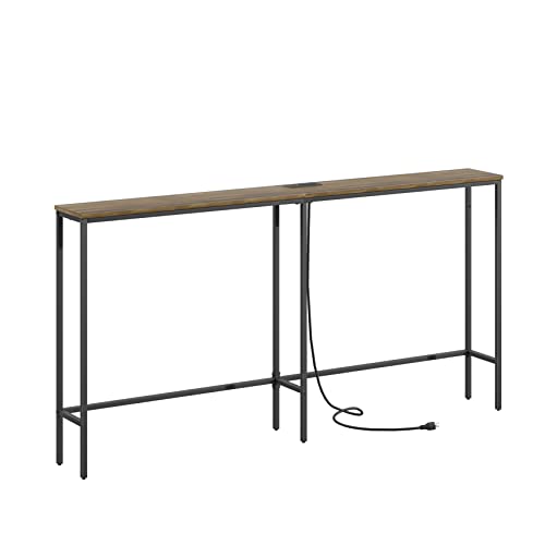SONGXIN 63 Inch Console Table with Power Outlet