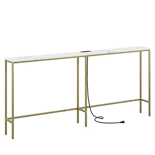 SONGXIN Console Table with Power Outlet