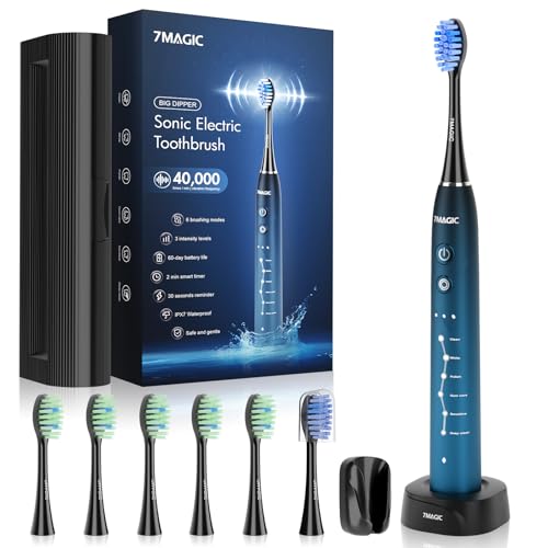 7MAGIC Sonic Rechargeable Toothbrush with 6 Modes