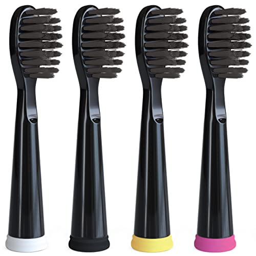 Sonic-FX Replacement Electric Toothbrush Heads (Black, Pack of 4)