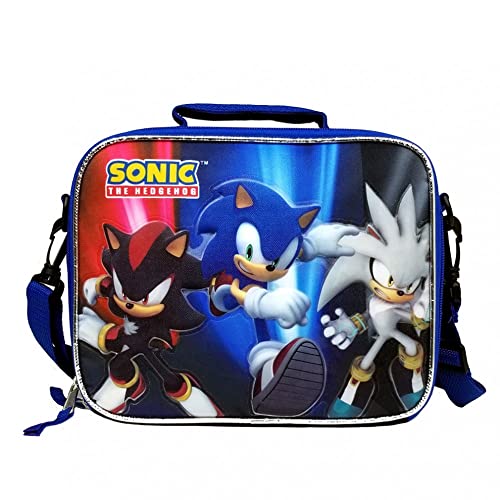 Portable Sonic Cartoon Lunch Box Multi-functional Lunch Bag With Handle And  Adjustable Strap For School Office Work Picnic