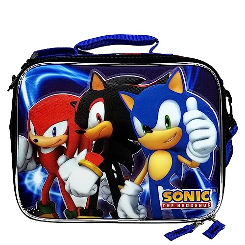 Portable Sonic Cartoon Lunch Box Multi-functional Lunch Bag With Handle And  Adjustable Strap For School Office Work Picnic