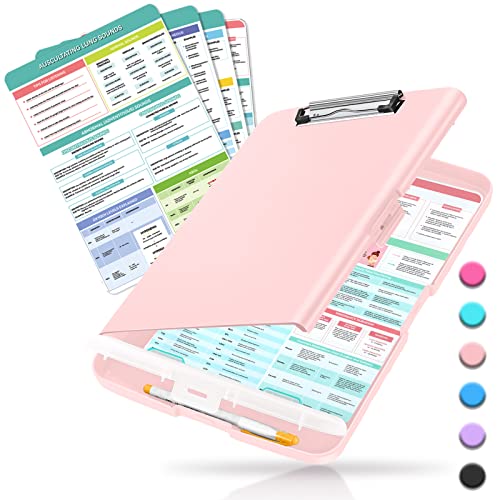 Sooez Nursing Clipboard with Storage, Pen Holder & Cheat Sheets