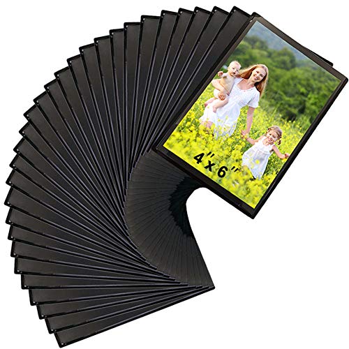 30 Pack 4x6 Magnetic Photo Frames for Fridge (Black)