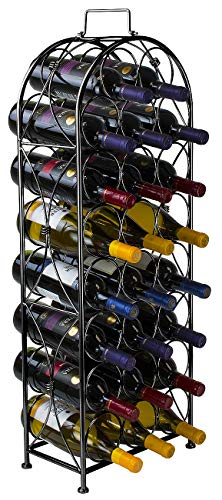 Black Bordeaux Chateau Style Wine Rack: Holds 23 Bottles