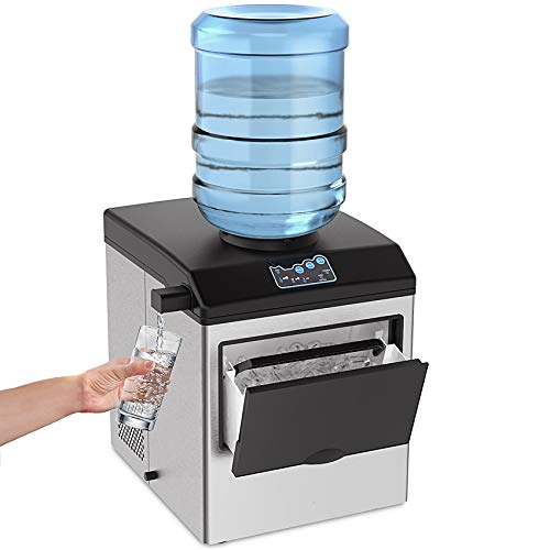 SOUKOO 2 in 1 Ice Maker: 48lbs Daily, Stainless Steel