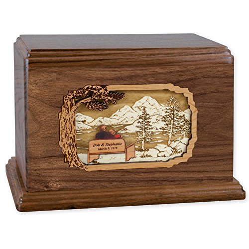 Soulmates Together Forever Wooden Companion Cremation Urn for Two People