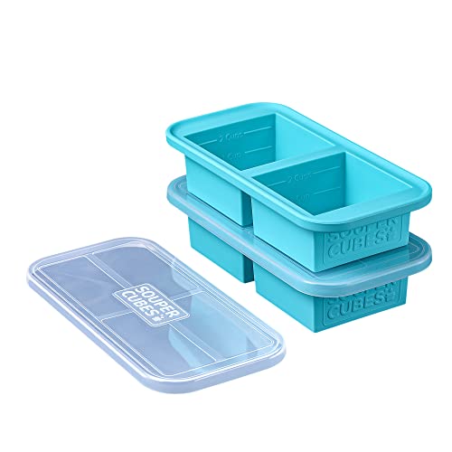 Souper Cubes 2-Cup Extra-Large Silicone Freezer Tray with Lid - 2 Pack