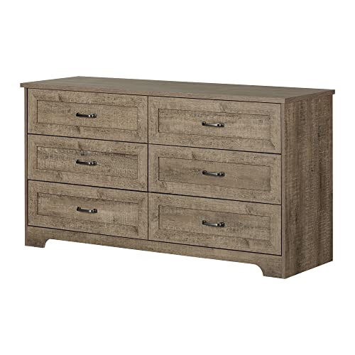 South Shore 6-Drawer Weathered Oak Chest