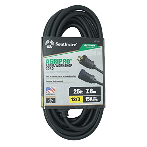 Southwire AgriPro 67729001 12/3 25-Foot Heavy-Duty Extension Cord