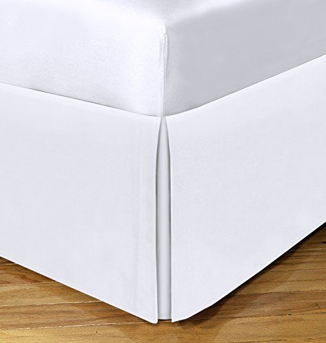 Extra-Long 21" Drop Length Bed Skirt, King, White