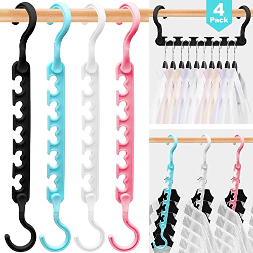 Heyhouse Closet Organizers and Storage,College Dorm Room Essentials,Pack of 6 Multifunctional Organizer Magic Space Saving Hangers with 9 Holes