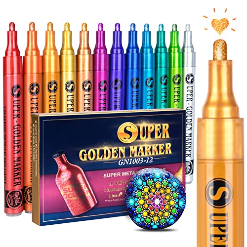Sparkle Metallic Acrylic Paint Markers for Crafts