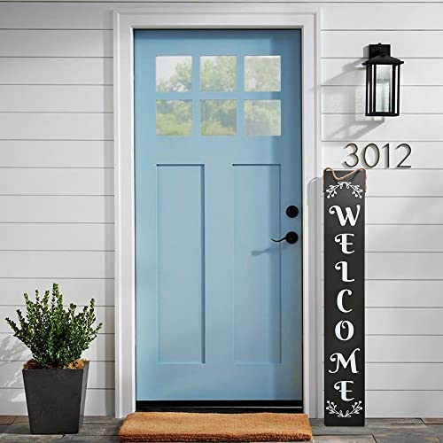 Wooden Vertical Welcome Sign for Front Door or Porch Decor