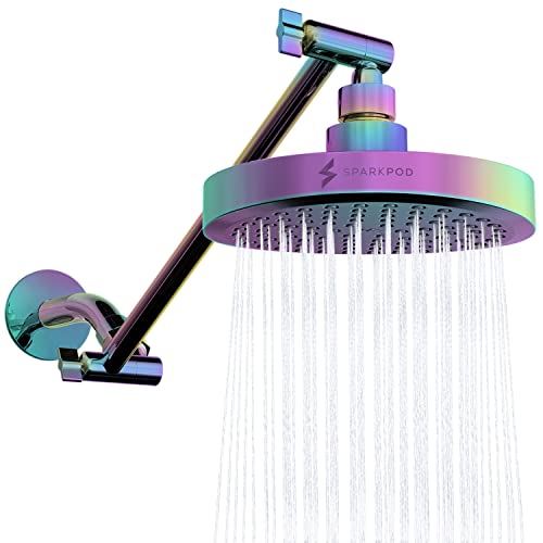 SparkPod Rain Shower Head with Extension Arm: High Pressure Luxury Look