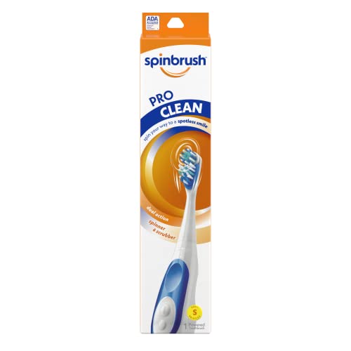 Spinbrush PRO CLEAN Battery Toothbrush, Soft Bristles, 1 Count - Gold/Blue