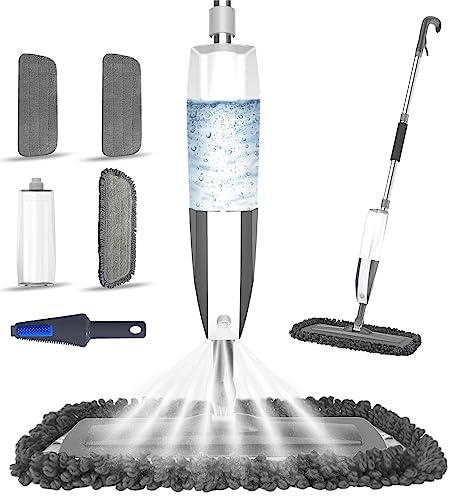Spray Mop with Microfiber Pads and Refillable Bottle