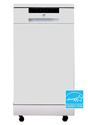 SPT 18″ Wide Portable Dishwasher - White