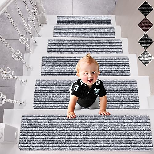 Spurtar Carpet Stair Mats - Non Slip Indoor Stair Treads