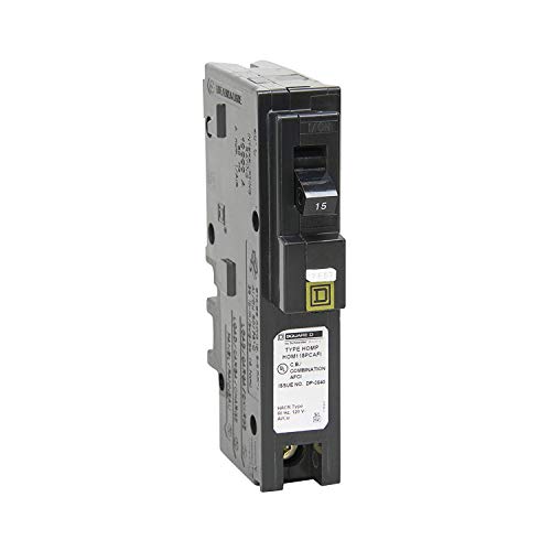 Square D 15A 120V Homeline Plug-On Neutral Single-Pole CAFCI Circuit Breaker