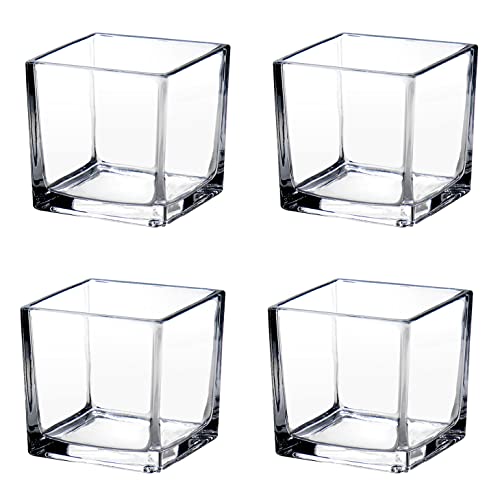 Square Glass Vase Set for Home or Wedding