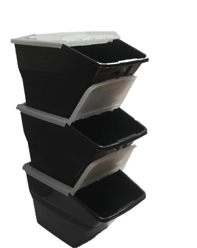 Stackable Bins with Hinged Lids - Reliable Storage Solution