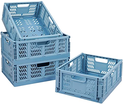 Stackable Collapsible Storage Crates with Handle