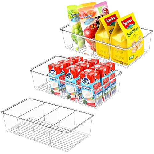 Stackable Pantry Organizer: 3 Pack Clear Storage Bins