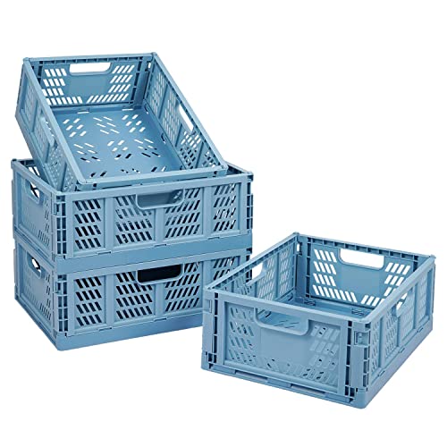 Stackable Plastic Storage Baskets - Blue