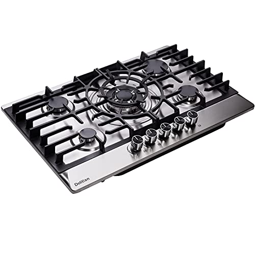 Stainless Steel 5 Burner Gas Cooktop