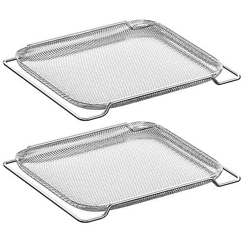 Stainless Steel Air Fryer Basket Replacement, 2 Pack Baskets Only Silver
