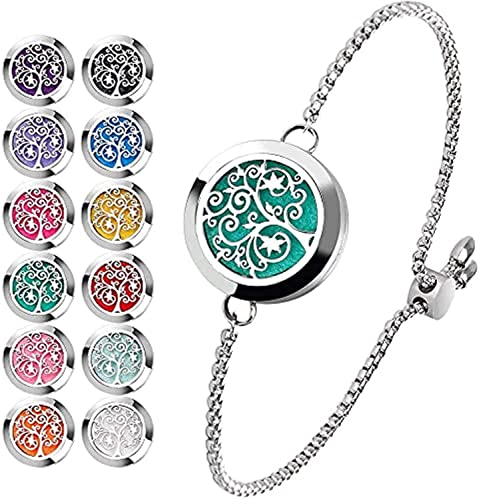 Stainless Steel Aromatherapy Locket Bracelet with Refill Pads
