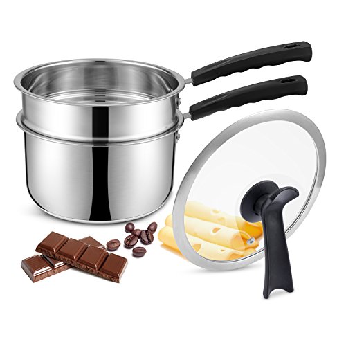 Stainless Steel Non-Stick Saucepan with Double Boilers