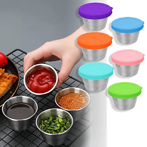 Stainless Steel Salad Dressing Containers with Silicone Lids
