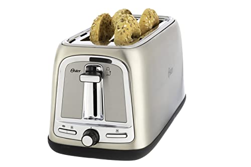 Oster 4-Slice Extra Wide Slot Pop Up Toaster with 9 Shade Settings, Teal