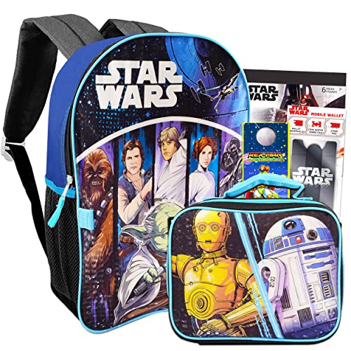Star Wars Backpack with Lunchbox Set for Boys Kids