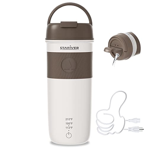 Ann Katy Small Electric Tea Kettle, 0.8L Portable Travel Hot Water Boiler  Stainless Steel,Low Power Cordles Mini Electric Coffee Kettle Auto