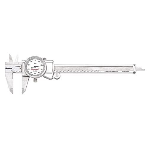 Starrett Adjustable Bezel Dial Caliper - White Face, 0-6" Range