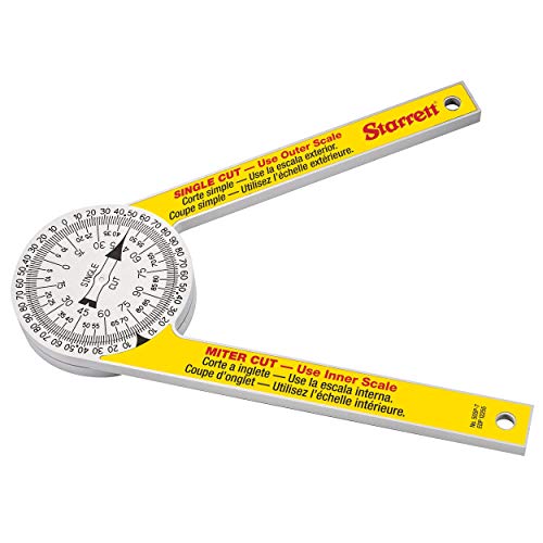 Starrett Plastic Miter Protractor Angle Finder with Laser Engraved Scales