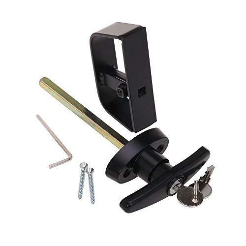 StartFine 6" T-Handle Shed Door Lock Kit with Keys and Screws, Black