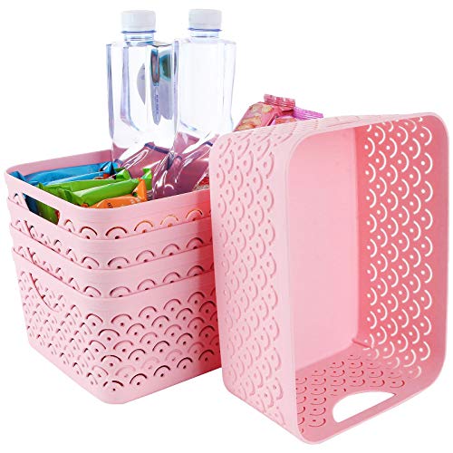 STARVAST Pink Fish Scale Pattern Storage Baskets - 5 Pack