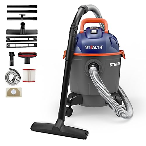 Stealth 5 Gallon Wet/Dry Vac with Blower for Home, Garage, Car