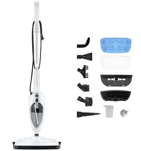 Steam Mop for Hardwood Floor Cleaning, Steam Cleaner with Multiple Accessories, Electric Mop for Tile/Wood/Laminate/Vinyl/Carpet/Hard Floors, 1200W/18s Heat-Up/20ft Power Cord/2 Pads, SC1050 by Sandoo