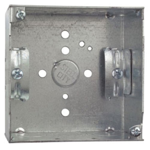 Steel City Pre-Galvanized Steel Square Box with Cable Clamps