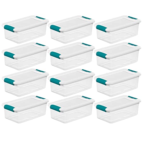 Sterilite 6-Quart Blue Latching Storage Box Container (12-Pack)