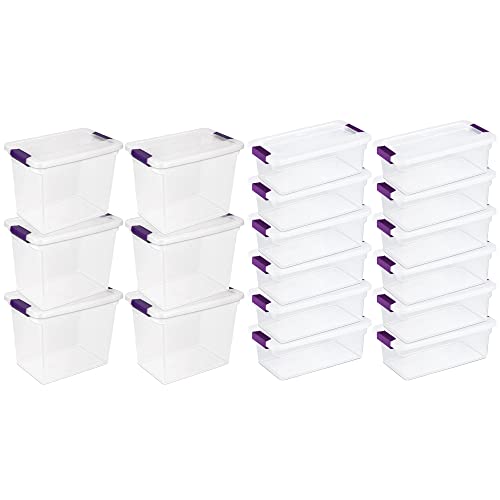 Sterilite Plastic Clear Storage Container Tote Set - Versatile and Efficient Home Organization Solution
